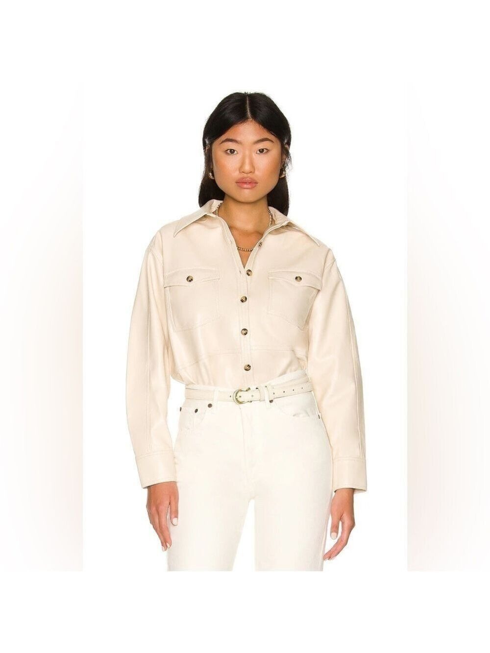 L’Academie Bethla Top In Ivory Revolve Jacket With Buttons Size Small NWT